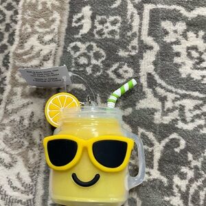 Bath & Body Works Yellow Lemonade Mason Jar Keychain with Sunglasses Pocketbac